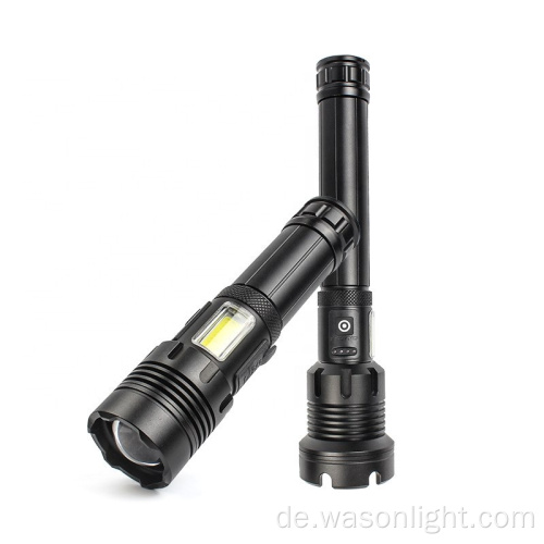 Hot Sale Dual Light Source XHP70/90 leistungsstärkste und hellste wiederaufladbare Taschenlampe mit Fackelzoomen fokussierbarer Langstrecken -Taschenlampe